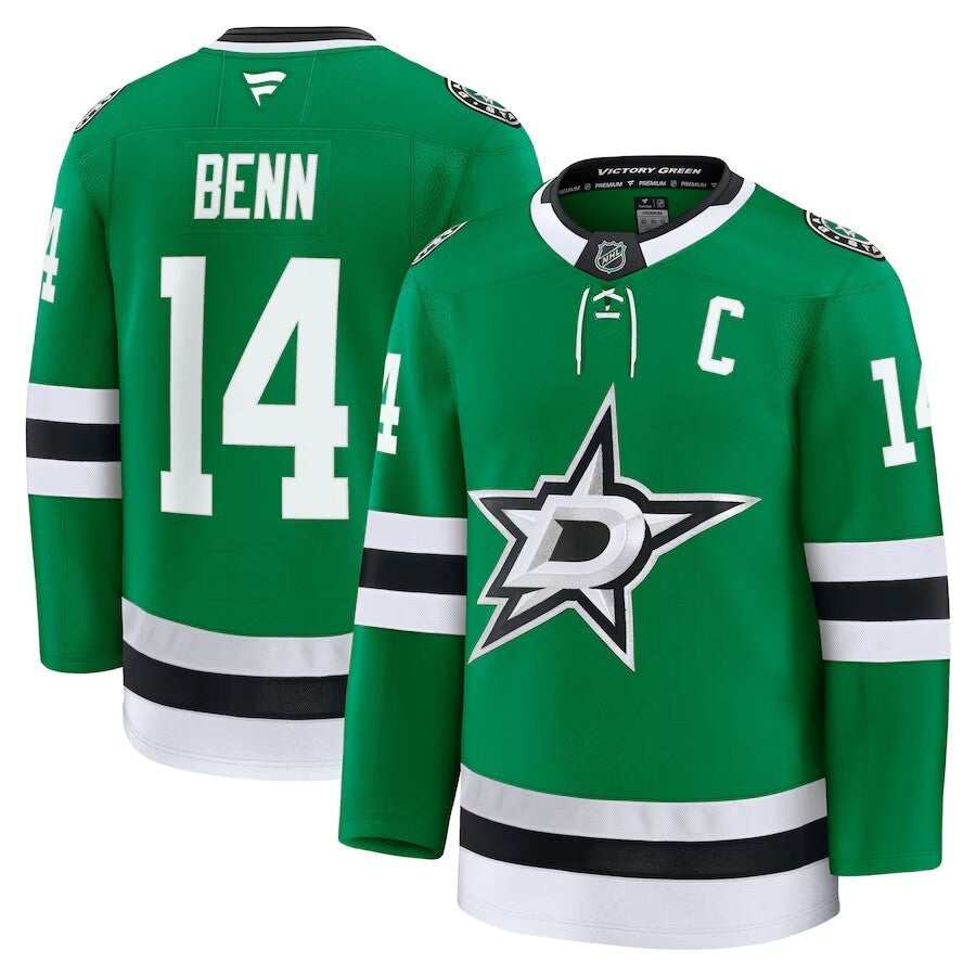 Dallas Stars #14 Jamie Benn Home Premium Jersey - Kelly Green