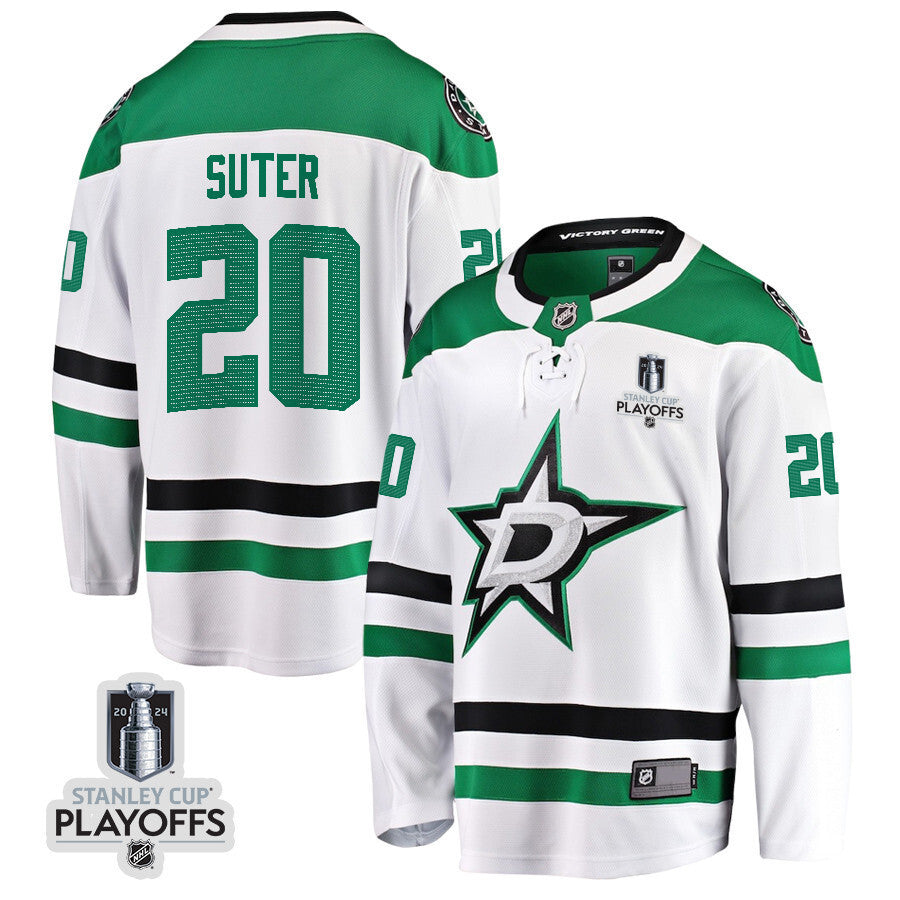 Dallas Stars #20 Ryan Suter 2024 NHL Playoffs Patch Away Breakaway Jersey