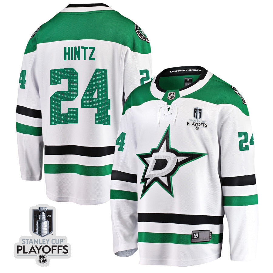 Dallas Stars #24 Roope Hintz 2024 NHL Playoffs Patch Away Breakaway Jersey