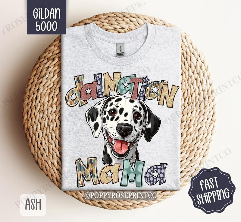 Dalmatian Mama Shirt Gildan, Dog Mom Women's Tee, Cute Women's Tshirt Plus Sizes