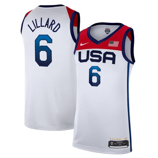 Damian Lillard USA Basketball 2020 Summer Olympics Player Jersey - White Style 1
