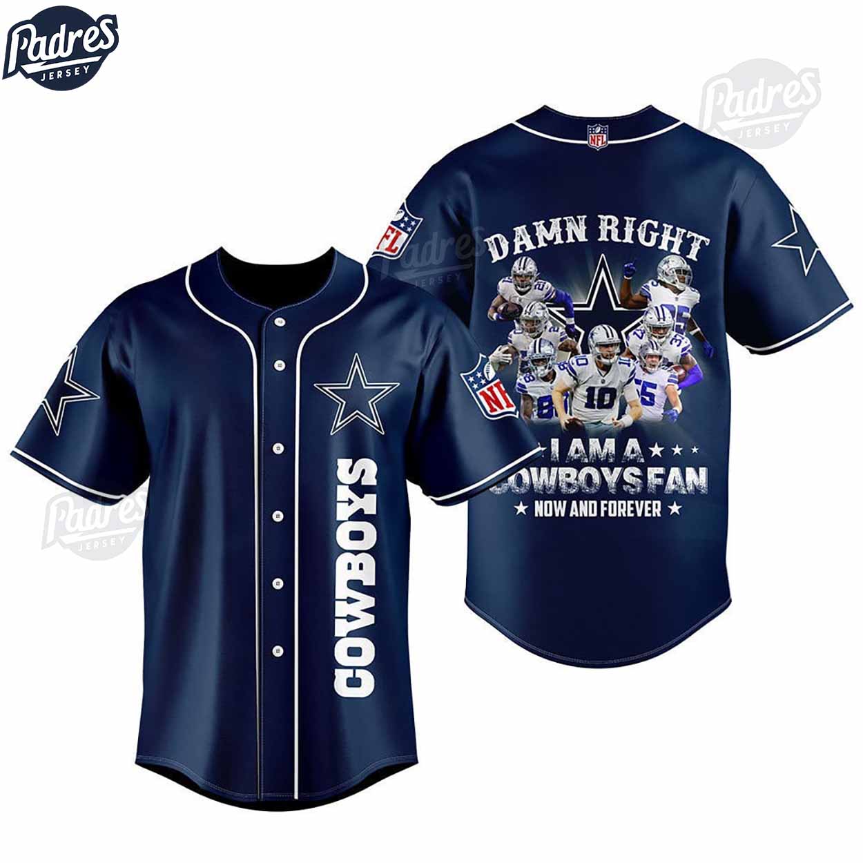 Damn Right Dallas Cowboys Baseball Jersey Outfit - Padres Jersey Oasis: Elevate Your Baseball Style Game... (Image 3)