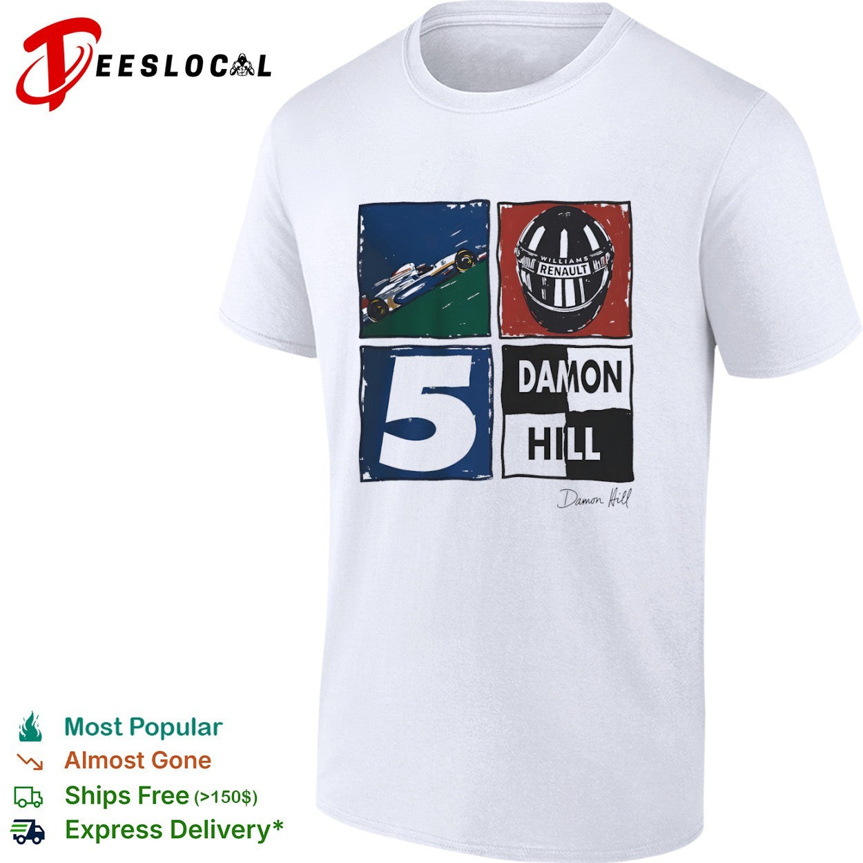 Damon Hill Williams Renault F1 Racing 5 Champion Formula 1 shirt