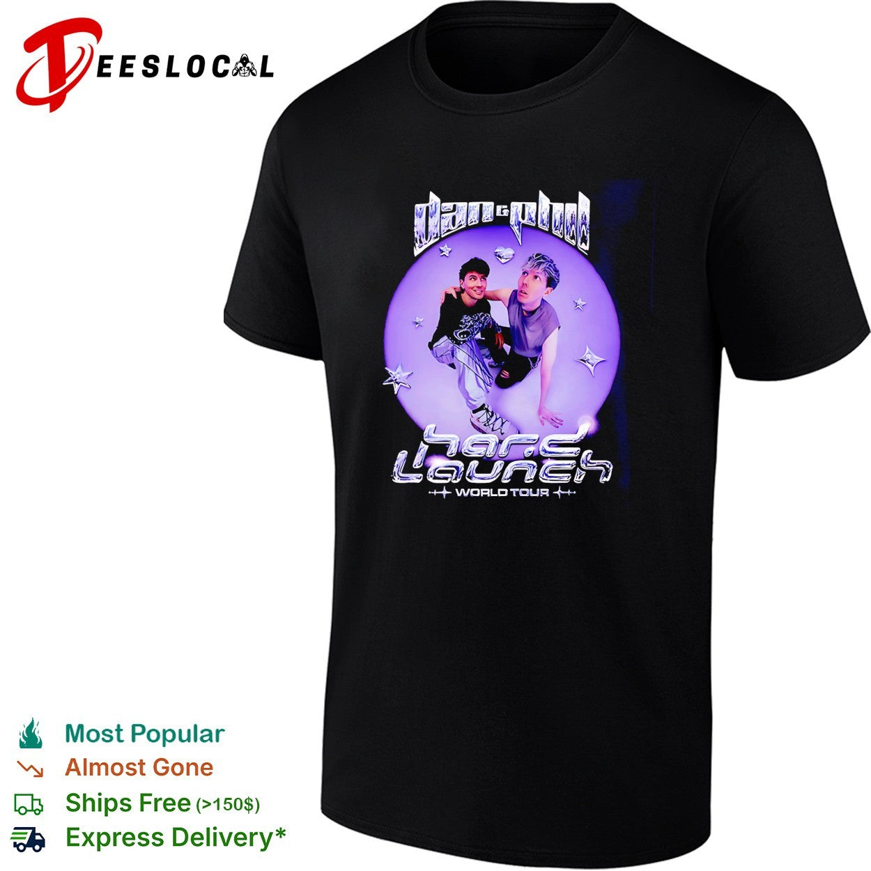 Dan and Phil The Hard Launch World Tour 2026 2027 shirt