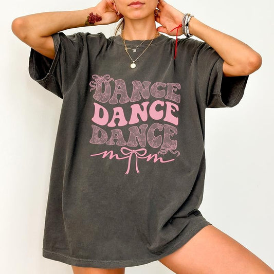Dance Mom Comfort Colors Shirt, Lace Coquette Bow Mom T-shirt, Mothers Day Graphic Tee, Girl Mama Clothing, Gift for Mom, Girl Mom, Gift For Wife