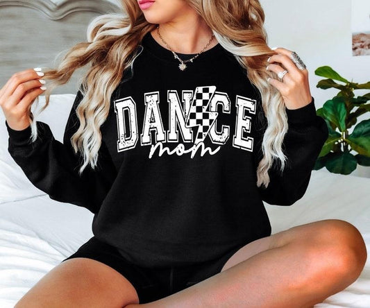Dance Mom Tshirt-sweatshirt-hoodie, Dance Mom png Checkered Lightning Bolt Dance Competition Shirt, My Heart is on that Stage