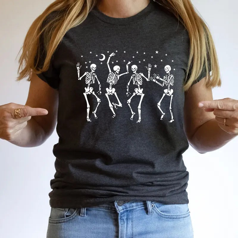 Dancing Skeleton Shirt Skeleton Shirt Halloween Skeleton Tee Skeleton Dancing Halloween Shirt Womens Fall T-shirt Halloween Party Shirt Latarshia Grant