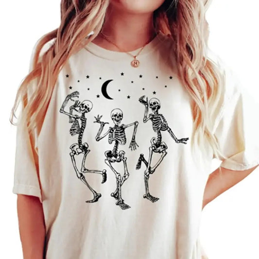 Dancing Skeleton Shirt, Skull Halloween Comfort Colors Shirt, Womens Halloween Shirt, Fall Graphic Tee, Skeleton Tee, Halloween Gifts