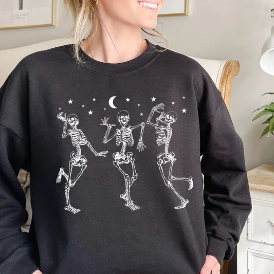 Dancing Skeleton Sweatshirt And Hoodie Funny Halloween Skeleton Sweatshirt Halloween Party Sweatshirt Halloween Costume Sweatshirt Hoodie  T-shirt, sweater and Hoodie