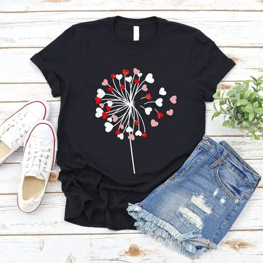 Dandelion tshirt,sweatshirt,hoodie, Valentines Day tshirt, Love Hearts sweatshirt, Flower hoodie, Valentine Shirt Svg, Png, Svg File For Cricut, Sublimation Designs Downloads