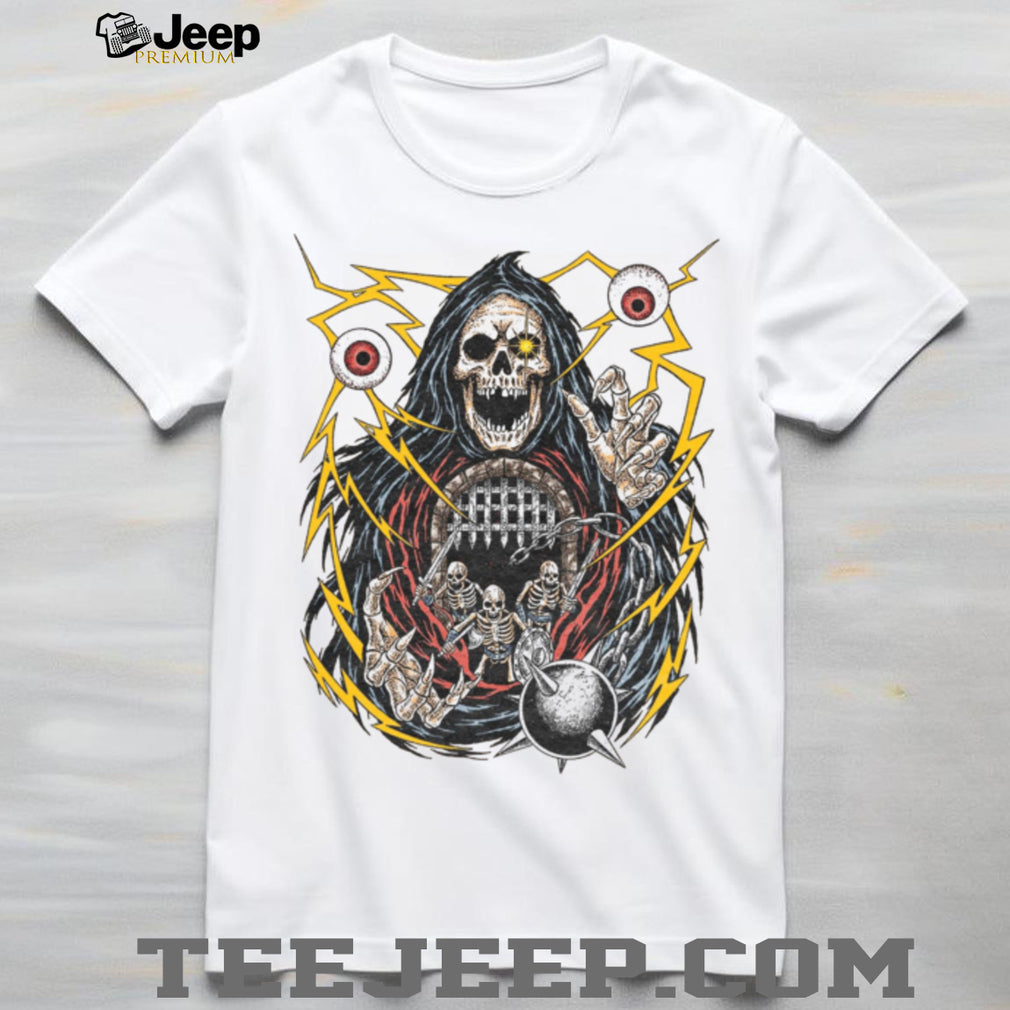 Dark Fantasy Grim Reaper Skeleton Dungeon Master Graphic T Shirt