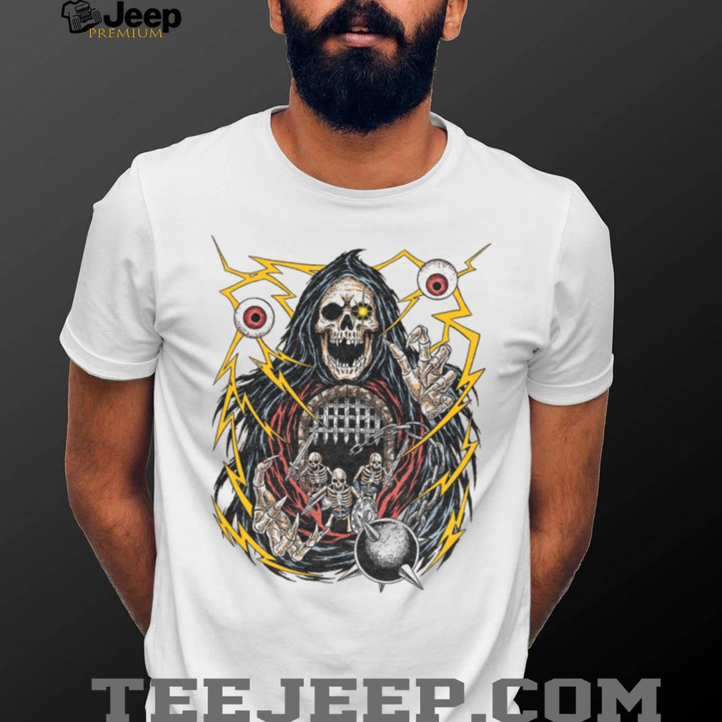 Dark Fantasy Grim Reaper Skeleton Dungeon Master Graphic T Shirt
