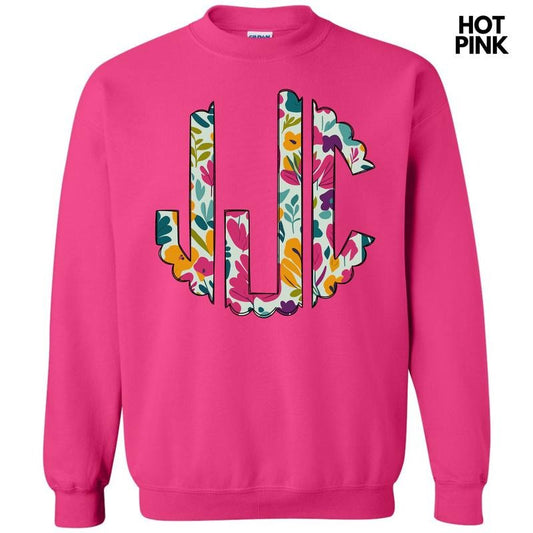 Dark Floral Monogram Sweatshirt 'NLB'