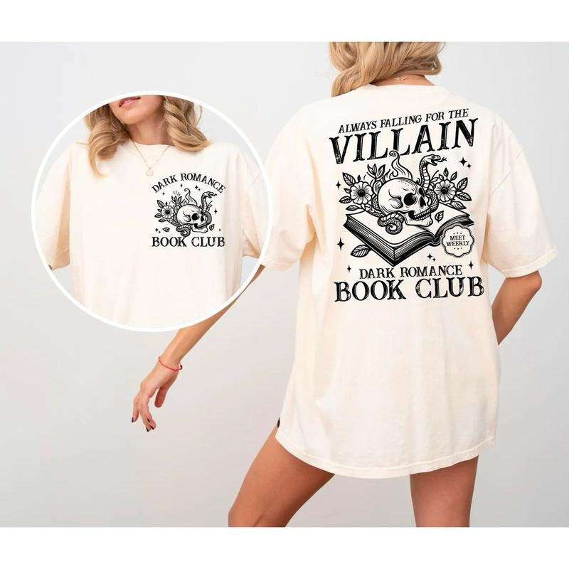 Dark Romance Book Club Shirt, Funny Goth Bookish Sweatshirt, Villain Book Lover Art, Smut Reader Aesthetic Tee, Book Quote Shirt