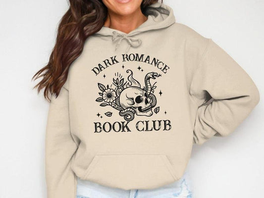 Dark Romance Book Club Sweatshirt, Gothic Skull Design, Unique Graphic Sweatshirt, Book Lover's Gift, Cozy Reading Apparel
