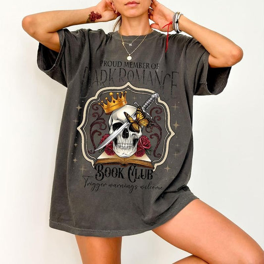 Dark Romance Book Club T-Shirt, Trigger Warnings Sweatshirt, Morally Grey Fan Gift, Bookish Merch for Spicy Book Lovers