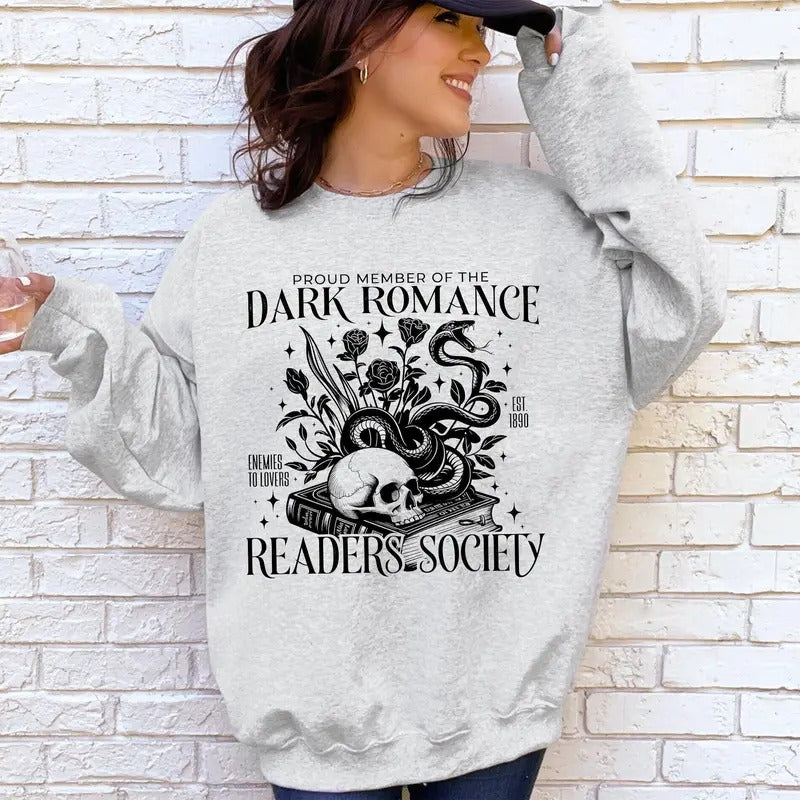 Dark Romance Readers Society, Romantasy, Booktok, Library, Books Sweatshirt, Crew Neck, Women's, Crewneck