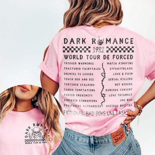 Dark Romance Shirt World Tour de Forced t-shirt dark academia cat and mouse bookstagram outfit booktok merch stfuattdlagg smut reader gifts