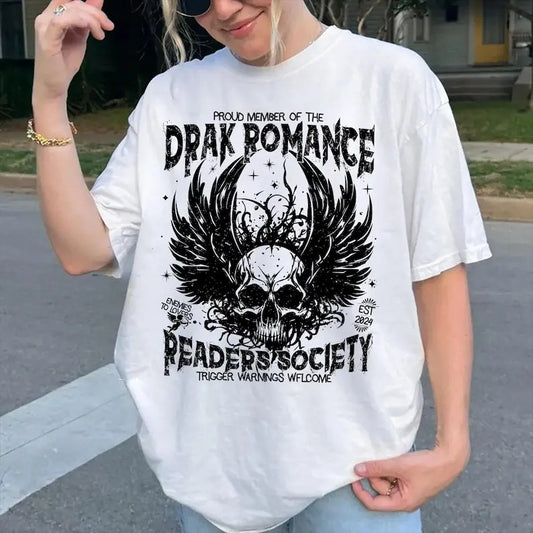 Dark Romance Shirt, Dark Romance Readers Society Shirt, Dark Romance Merch, Shirt For Smut Reader, Dark Academia Reading Shirt, Reader Gift Shortsleeve Casual Cotton