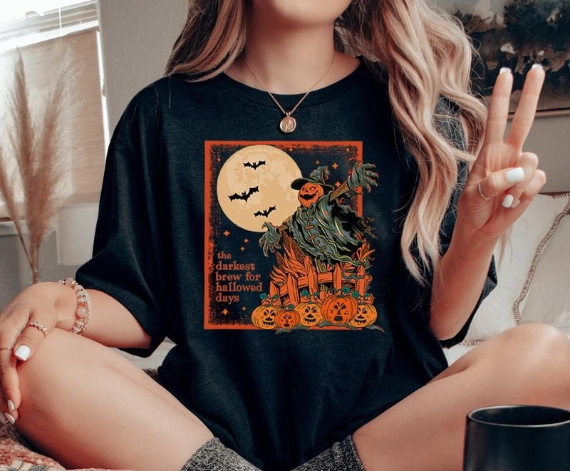 Darkest Brew Halloween Shirt, Halloween Scarecrow Shirt, Vintage Halloween Shirt, Halloween Night Sweatshirt, Scary Tee, Scarecrow Shirt, Pumpkin Halloween Shirt