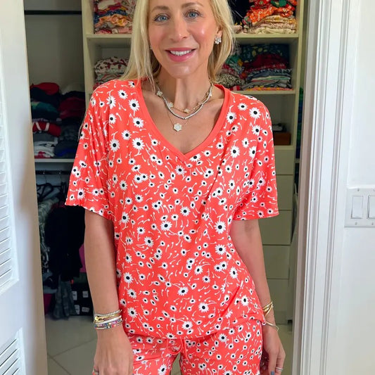 Darling Daisy Pajama Shorts Set