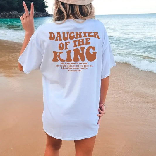 Daughter Of The King Shirt, Aesthetic Christian Shirt, Women's Religious Shirt Cotton Womenswear