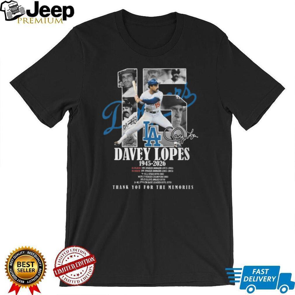 Davey Lopes 1945 2026 Los Angeles Dodgers Tribute Memory T Shirt
