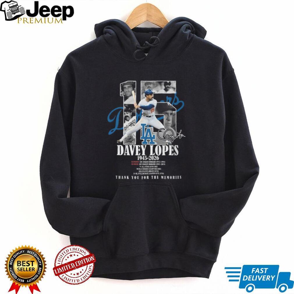 Davey Lopes 1945 2026 Los Angeles Dodgers Tribute Memory T Shirt