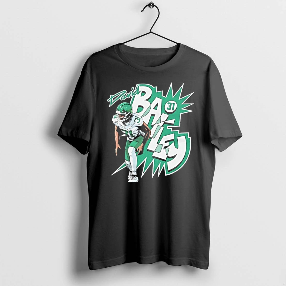 David Bailey New York Jets No 31 Comic Tshirts Sweater