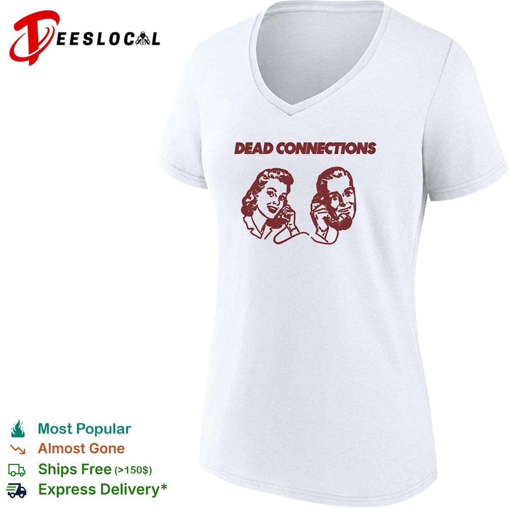 Dead connections retro phone couple shirt