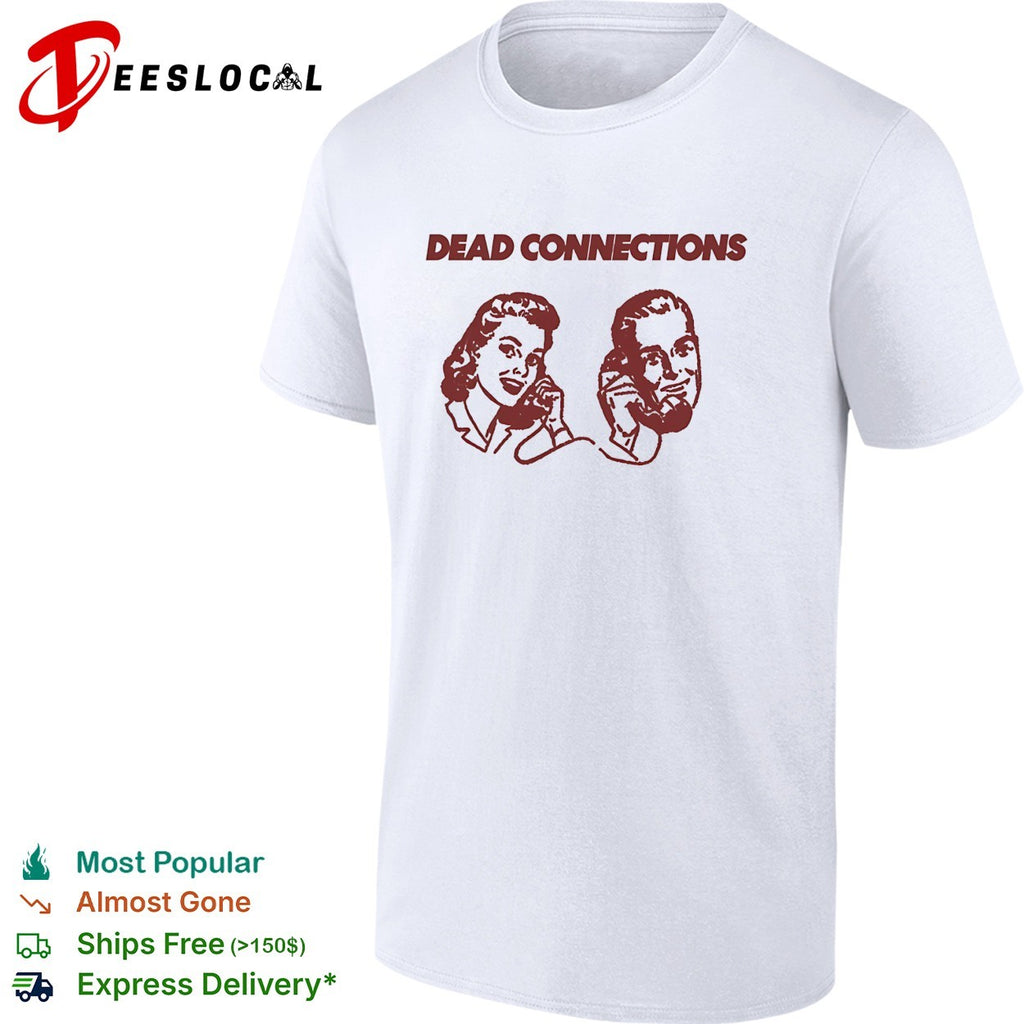 Dead connections retro phone couple shirt