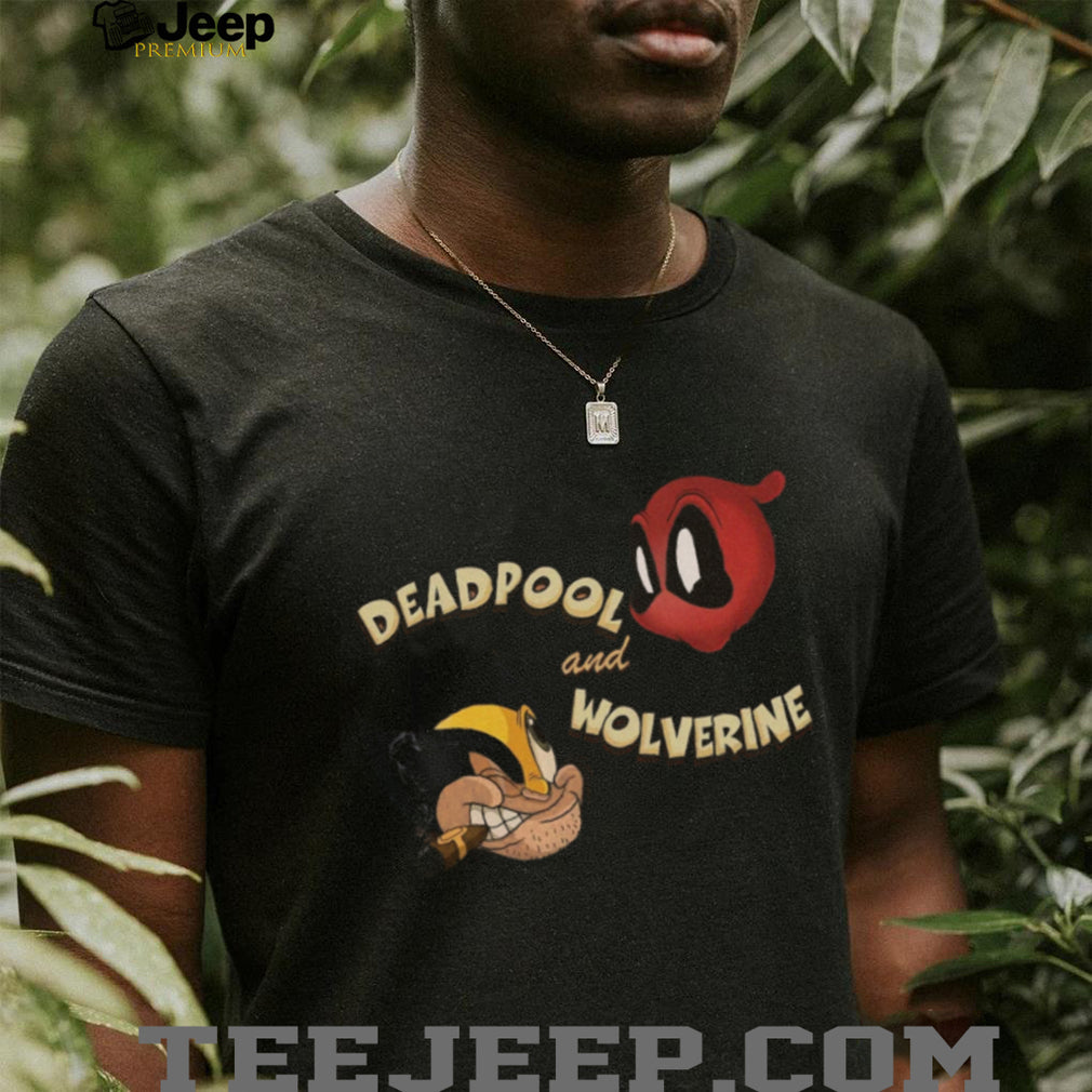 Deadpool and Wolverine Retro Cartoon Parody Style Graphic T Shirt