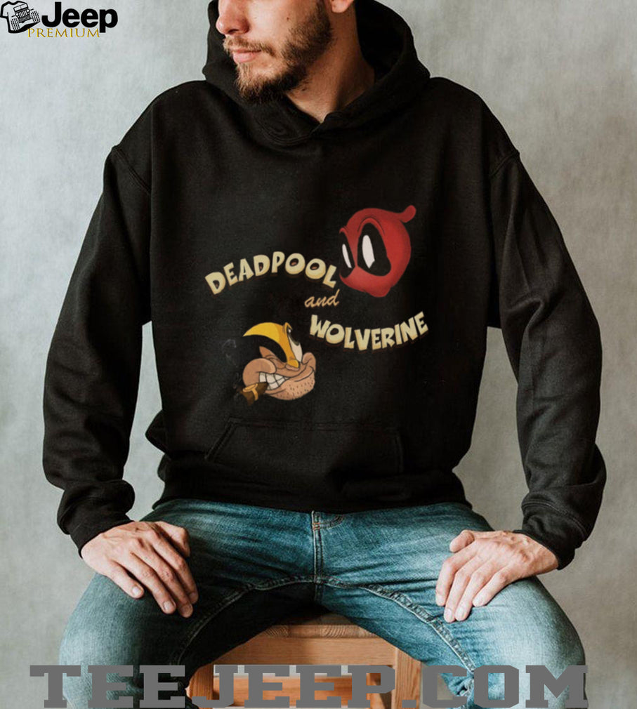 Deadpool and Wolverine Retro Cartoon Parody Style Graphic T Shirt