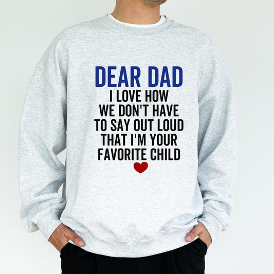 Dear Dad Sweatshirt, Awesome Father Crewneck, Dad Life Men Long Sleeved Pullover, Funny Papa Sweater, Gift For Dad
