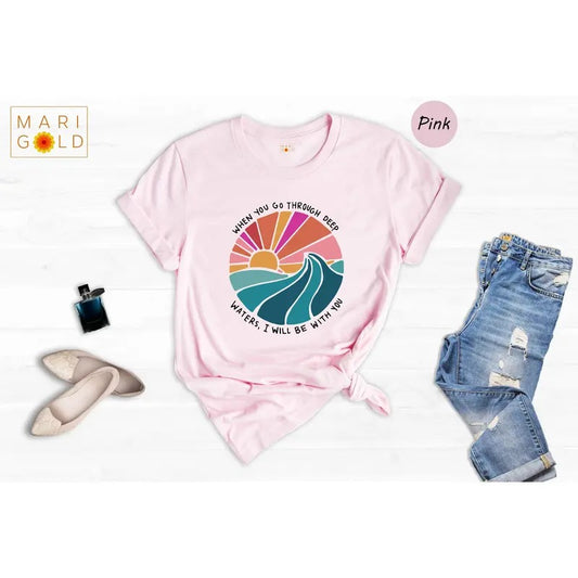 Deep Waters Shirt Christian Women Shirt Motivational Christian Shirt Bible Verse Tee Jesus Shirt Christian Apparel Faith Tee Cotton Top