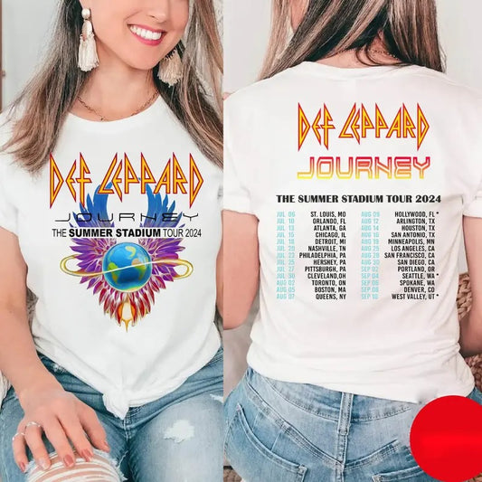 Def-Leppard And Journey Summer Stadium Tour 2024 Shirt - Def Leppard Shirt - Def Leppard And Journey Fan Gift