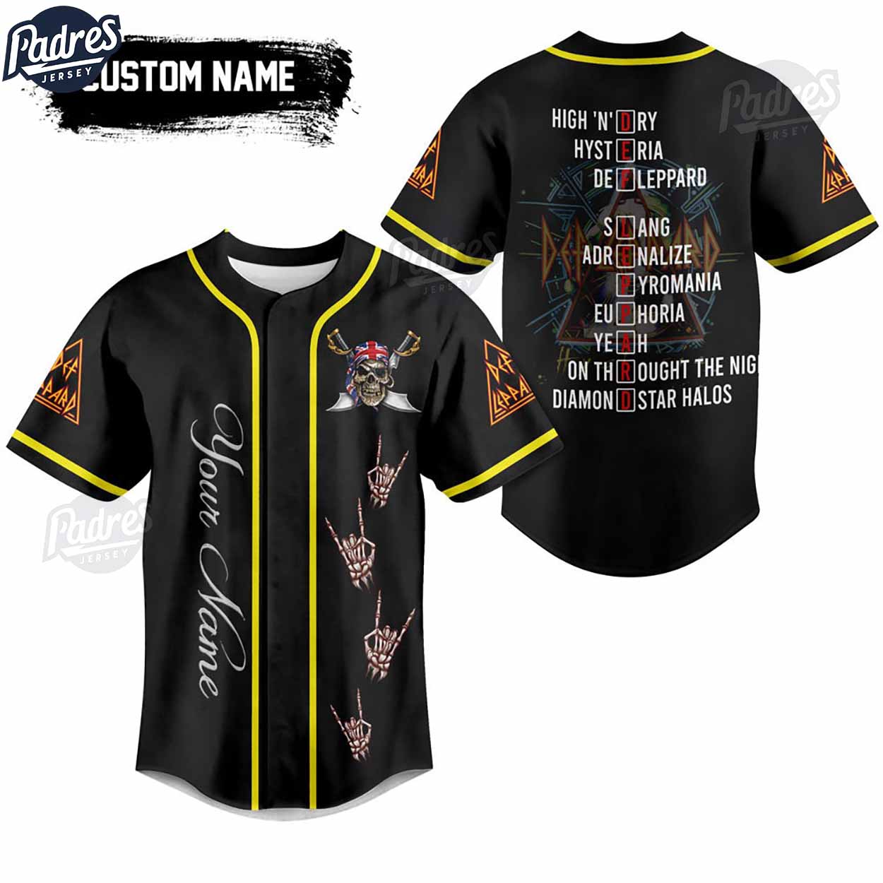 Def Leppard Personalized Baseball Jersey Fan Gear - Padres Jersey Oasis: Elevate Your Baseball Style Game T-Shirts,...