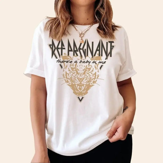Def Pregnant Graphic Tee, Cute Funny Pregnancy Shirt Oversized