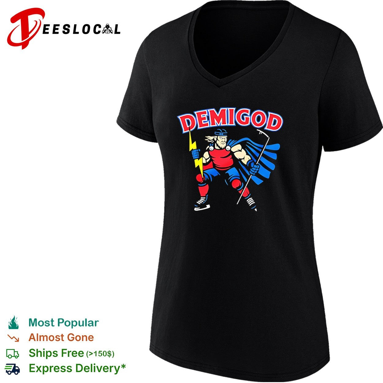 Demigod Thor Hockey Lightning Bolt Norse Mythology Norse God Ice Hockey Team shirt
