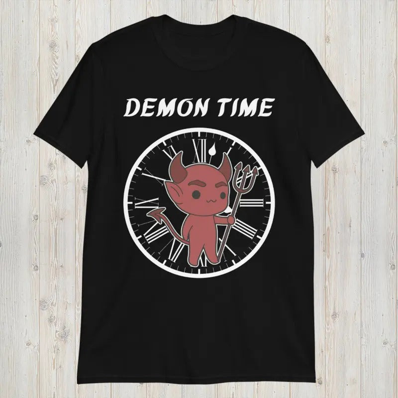 Demon Time T-shirt Devil Emoji Tee Short-sleeve Unisex