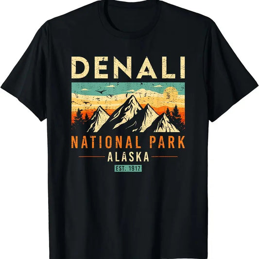 Denali Est. 1917 Vintage Retro Alaska National Park T-Shirt