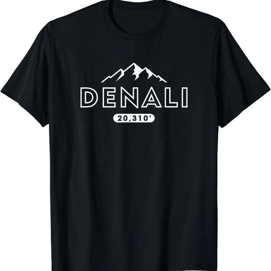 Denali Mountain Peak Elevation Mens Alaska National Park T-Shirt