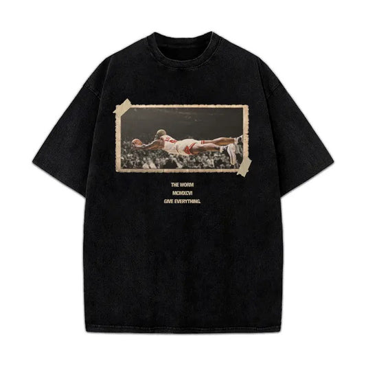 Dennis Give Everything 1996 Chicago Worm Vintage T-Shirt Crewneck Cotton