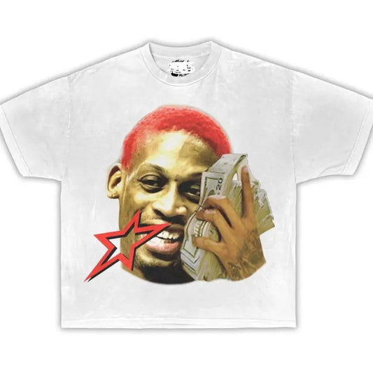 Dennis Rodman Money Talk Star Back Tee Garment T Shirt