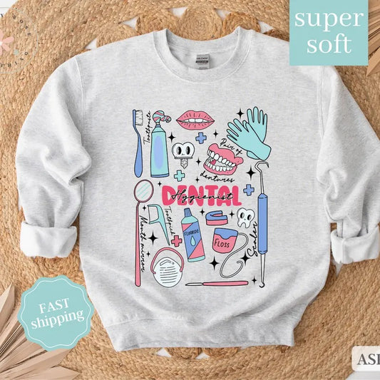 Dental Hygienist Sweatshirt, Gift for Dental Hygienist, Dental Crewneck