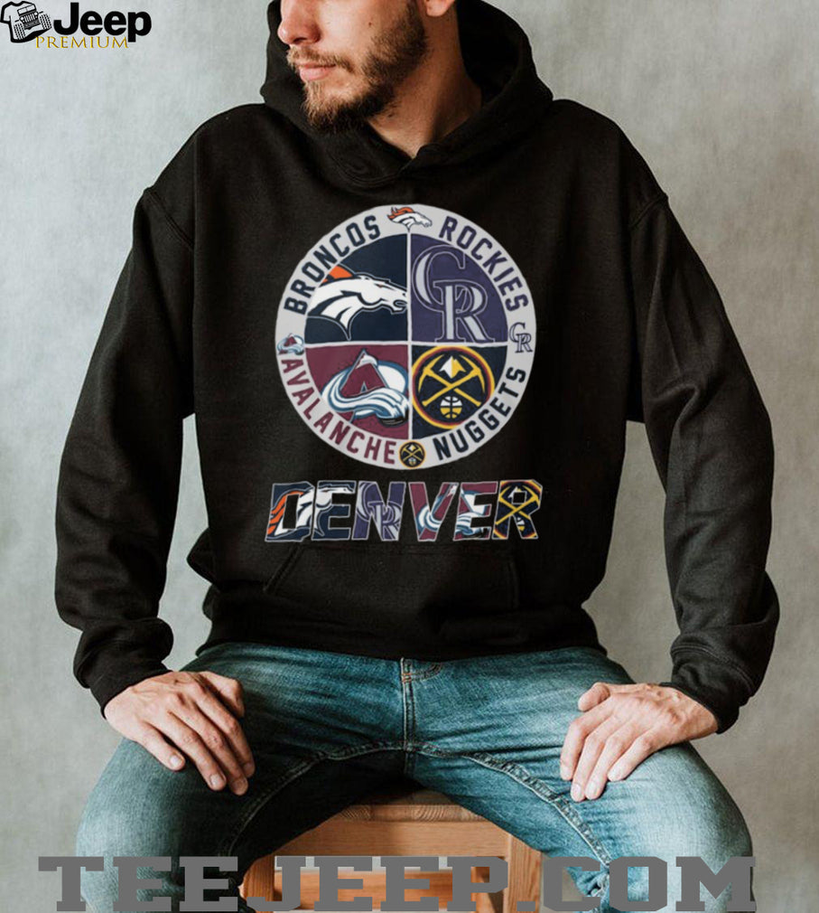 Denver Four Major Sports Teams Circular Crest Logo T Shirt