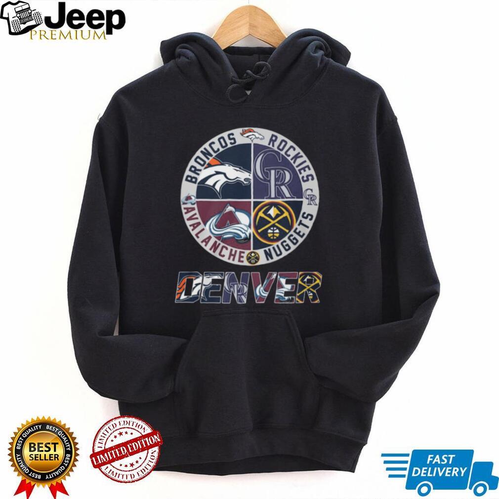 Denver Four Major Sports Teams Circular Crest Logo T Shirt