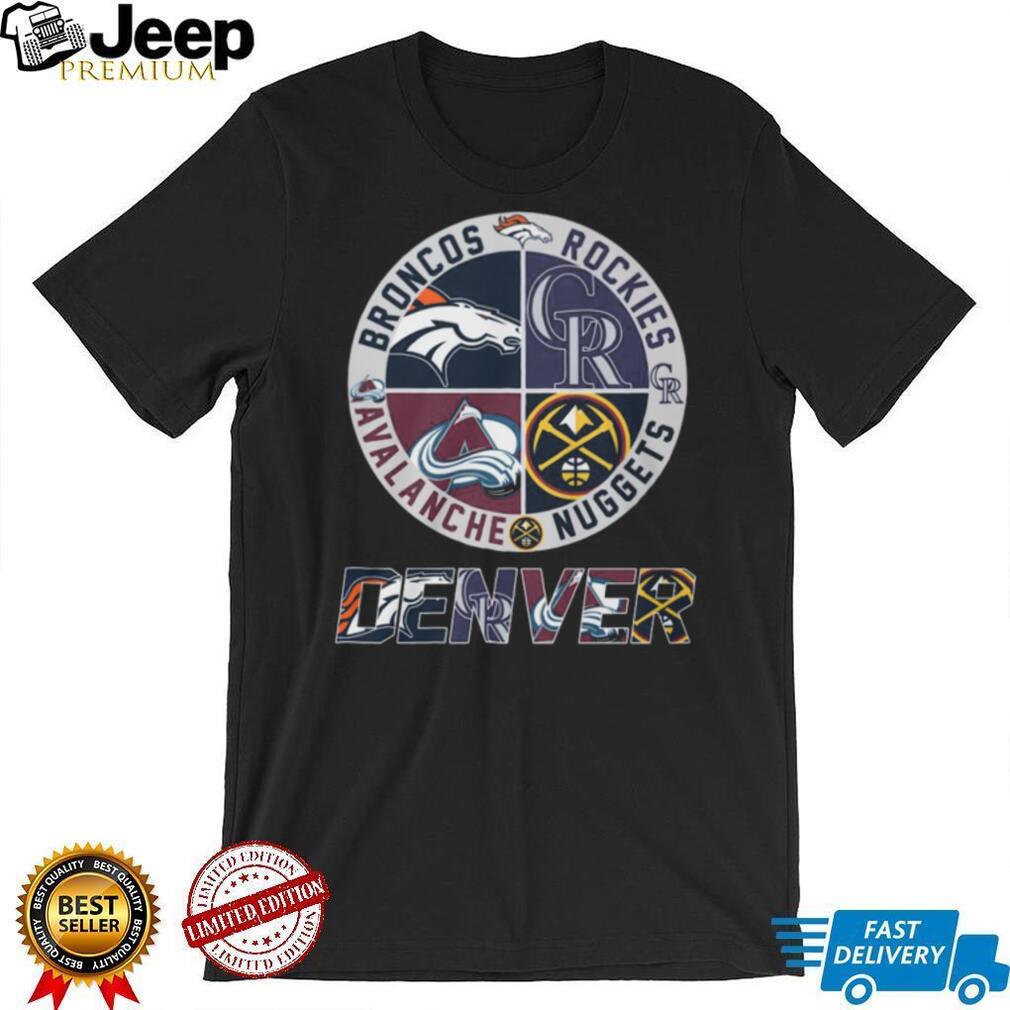 Denver Four Major Sports Teams Circular Crest Logo T Shirt