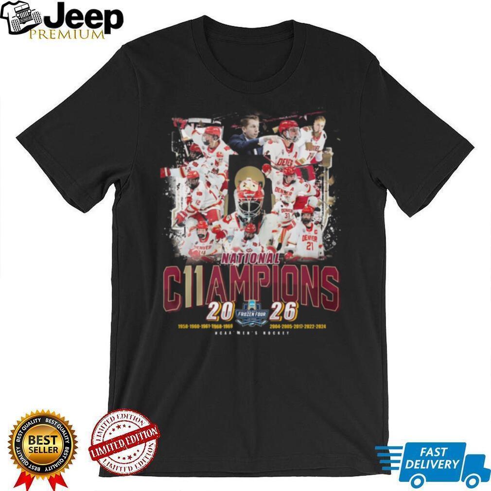 Denver Pioneers Hockey 2024 National Champions Multi Player Graphic T Shirt