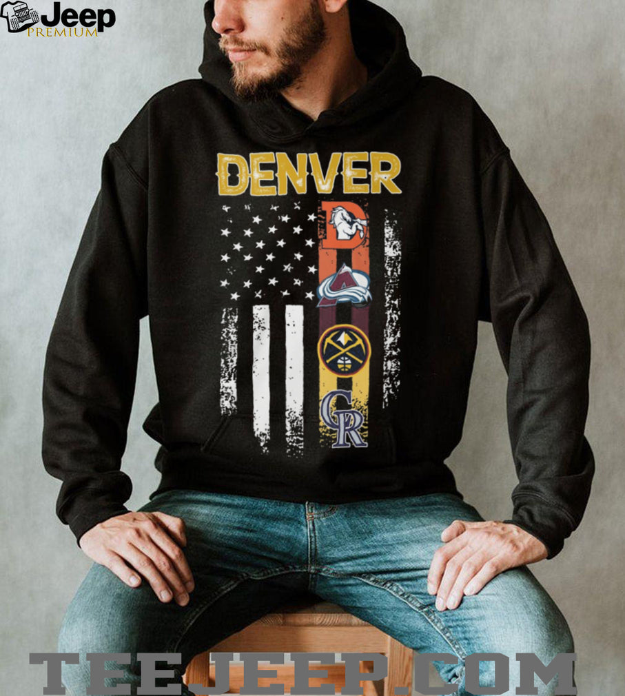 Denver Sports Teams American Flag Distressed T Shirt